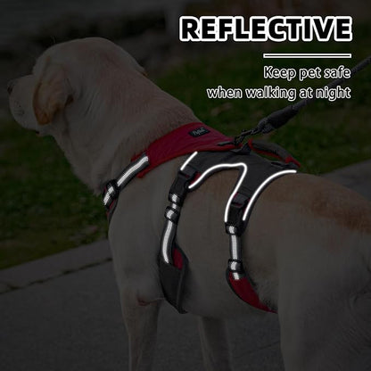 PUPTECK Escape Proof Dog Harness and Leash Set Upgraded No Pull Reflective Dog Vest with Lift Handle, Easy Control Pet Harness for Medium Large Dogs Training Walking Running