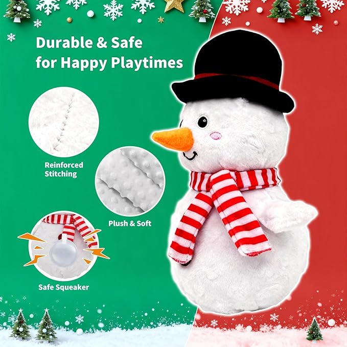 Dog Toys,Plush Dog Toy,Squeaky Plush Puppy Dog Chew Toys for Small Medium Large Dogs (Christmas E)