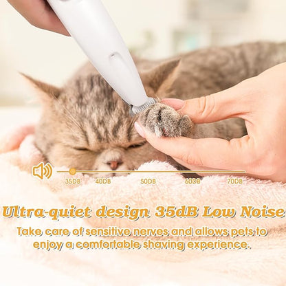 Palksky Dog Paw Trimmer, Upgraded 18mm-Blade Electric Dog Clippers for Groomming-with Led Display, Waterproof Pet Micro Precisiion Trimmer, Rechargeable Hair Shaver for Paws, Ears, Face, Rump-and Eyes