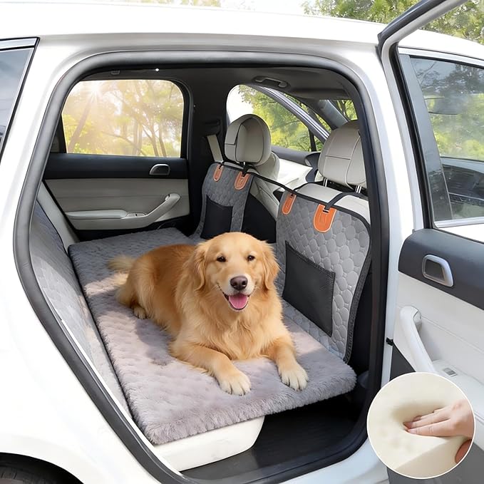 PetPurrio Backseat Pet Bed Mat, Non-Slip Travel Pet Mat, Dog Bed for Car Back Seat, Suitable for Backseat Extenders and Trucks SUVs