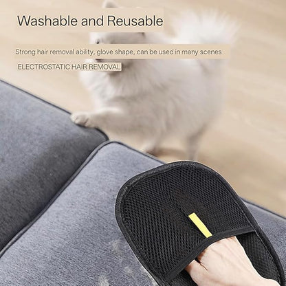 1 Pcs Reusable Double Sided Cat Dog Electrostatic Hair Remover Grooming Glove Tool,Dog and Cat Hair Remover Electrostatic Gloves, Clothes, Car, Carpet, Bed, Furniture