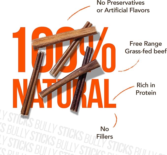 FOODIEPAWS 5 Inch Bully Sticks for Dogs, 25 Pack Bulk | All Natural, Grass-Fed Beef | High Protein, Rawhide-Free & Fully Digestible Dog Chews | Long Lasting Dental Treats for Small & Medium Dogs