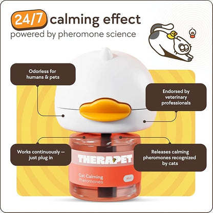 TherapetMD 60-Day Cat Calming Diffuser - Cat Pheromone Diffuser for Stress, Pee Spraying, Cat Fighting, Aggression, Excessive Meowing & Scratching - 60-Day Refill Included - Packaging May Vary