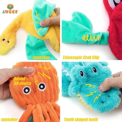 AWOOF 5 Pack Dog Squeaky Toys - No Stuffing, Durable Chew Toy Set for Puppy, Small to Large Dogs