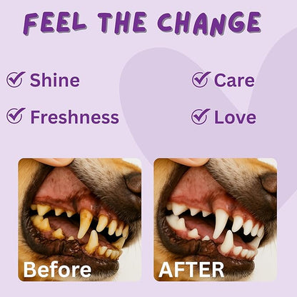 100 Finger Wipes - Pet Dental Wipes for Dogs & Cats - Dog Teeth Cleaning Powder & Toothpaste Alternative - Dog & Cat Teeth Cleaning Wipes - Freshen Breath & Reduce Plaque