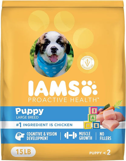 IAMS Proactive Health Large Breed Puppy Food with Real Chicken, 15 lb. Bag