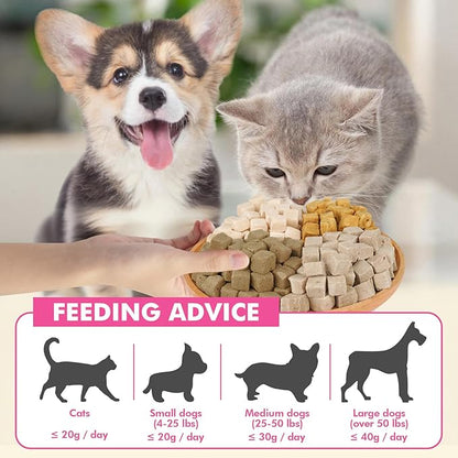 Puddonio Freeze Dried Cats & Dogs Raw Treats, All Natural Single Ingredient Chicken Liver, High Protein Healthy Pet Training Treats or Food Topper, 10.6 oz
