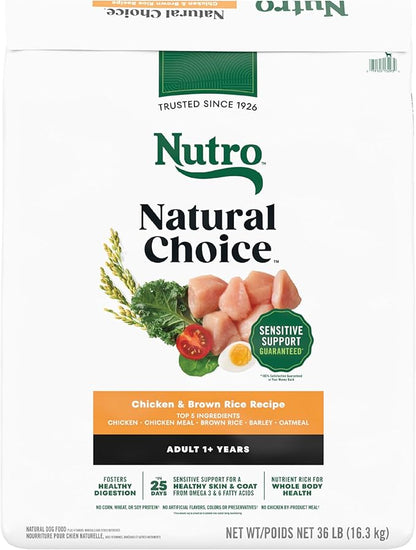 Nutro Natural Choice Adult Dry Dog Food, Chicken & Brown Rice Recipe, 36 lb. Bag