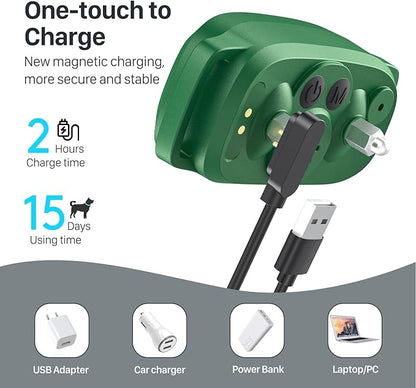 FAFAFROG Bark Collar, Rechargeable Dog Bark Collar with 5 Adjustable Sensitivity and Intensity Beep Vibration, Anti Barking Collar for Small Medium Large Breed Dogs (Green)