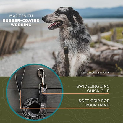 Wilderdog Waterproof Dog Leash - Repels Water & Dirt - Black