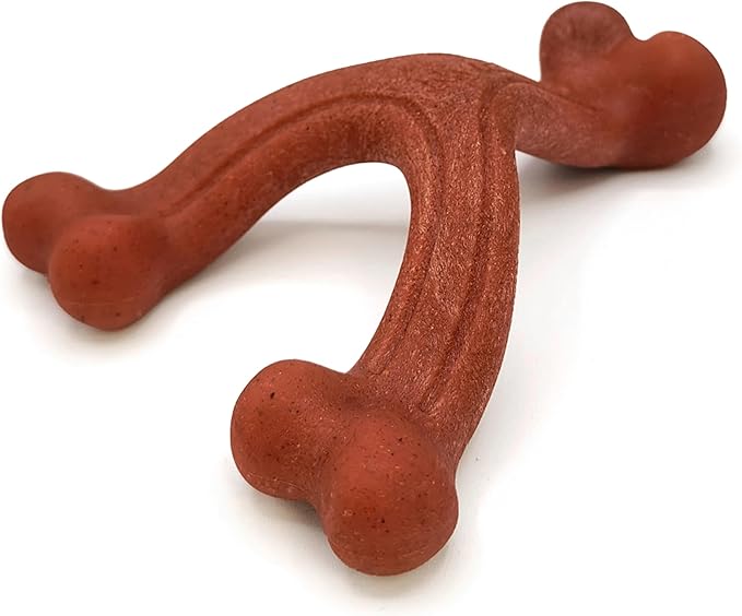 Nylabone Wishbone Strong Chew Toy for Dogs Made with Real Bacon, Durable Dog Chew Bones for Aggressive Chewers, Long-Lasting Flavor Keeps Dogs Busy, Large Dog Toys - Up to 50 lbs, 1 Count