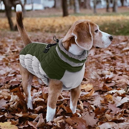 Lelepet Dog Coat Warm Dog Winter Coat Waterproof Dogs Jacket with Harness Built in Reflective Pet Fleece Vest Zip-Up Cold Weather Coats for Dogs Turtleneck & Windproof Coats Chihuahua Army Green XS