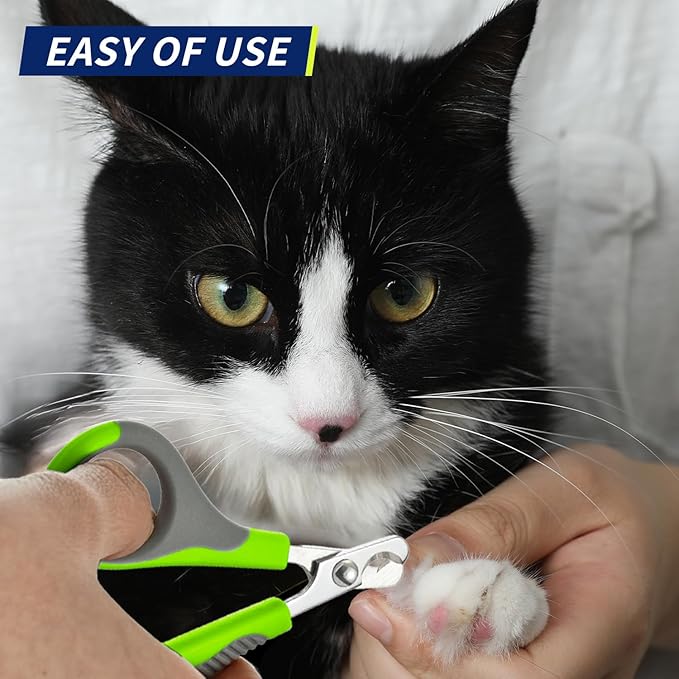 WePet Pet Nail Clippers U07.2, Professional Claw Trimmer, Scissor for Cats, Puppies, Kittens, Hamsters, Rabbits and Small Animals, Sharp, Safe, Small, Green/Grey
