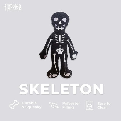 fabdog Floppies Plush Dog Toys - Cute Holiday-Themed Squeaky Dog Toy - Best Squeak Toy for All Breeds | Ideal Large Skeleton
