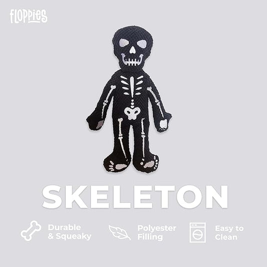 fabdog Floppies Plush Dog Toys - Cute Holiday-Themed Squeaky Dog Toy - Best Squeak Toy for All Breeds | Ideal Large Skeleton