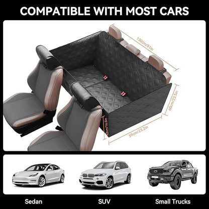 Surfcabin Back Seat Extender for Dogs – Waterproof Dog Seat Cover for Back Seat with Door Protection, Easy to Use and Clean, Hard Bottom, Holds 420 lbs Dog Hammock for Cars, SUVs & Small-Size Trucks