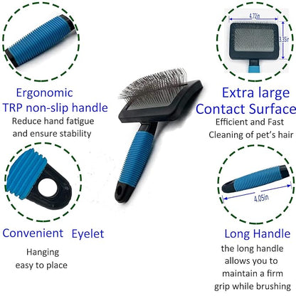Extra Long Universal Pins Slicker with rubberized Handle,Big Dog Slicker Brush,Extra Long Pin Slicker Brush for Dog Pet Grooming Pins and Deshedding, Groom Like a Professional25mm(1")