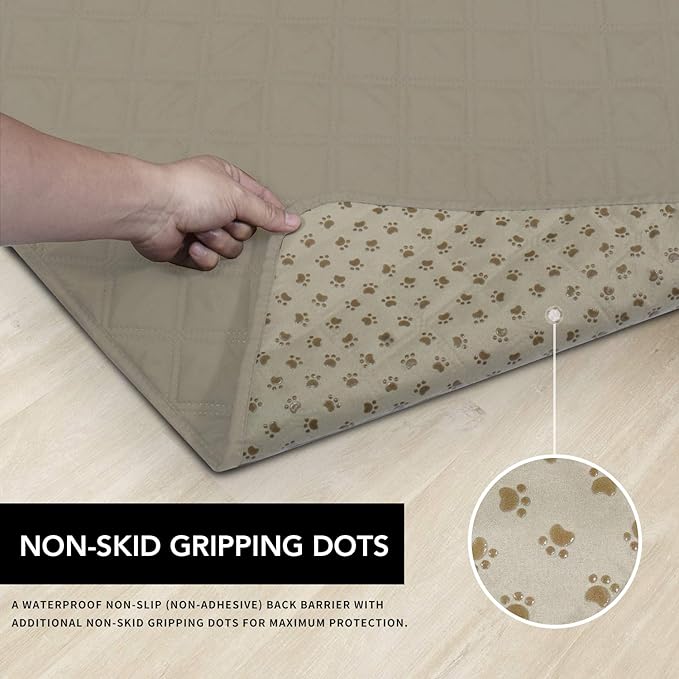 Easy-Going 100% Waterproof Dog Bed Cover, Non-Slip Pet Blanket for Furniture, Washable Couch Cover, Repleasement Sofa Cover (96X82 in,Beige)