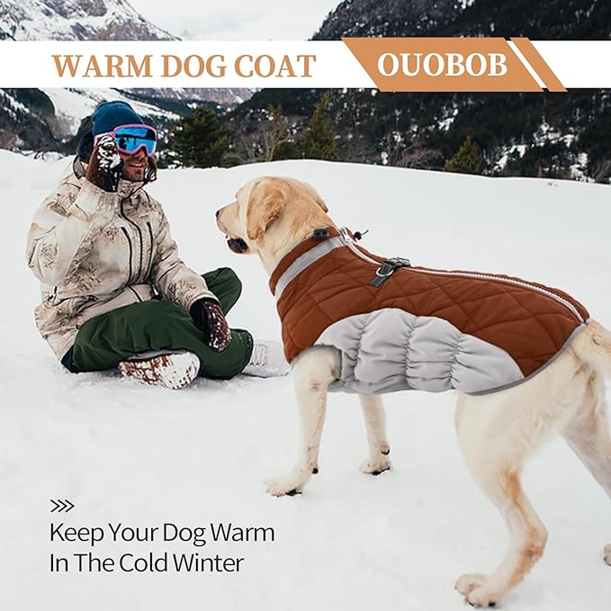 Dog Winter Jacket Cozy Reflective Waterproof Windproof Warm Pet Garment,Comfortable Cold Weather Fleece Apparel Outfits with Zipper Closure for Small Medium Large Dogs Puppy Walking,X-Large