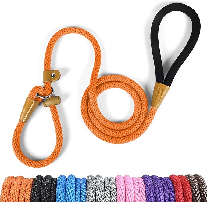 lynxking Dog Leash Slip Lead 5 6 8 FT Dog Training Leash Strong Heavy Duty Braided No Pull Training Lead Leashes