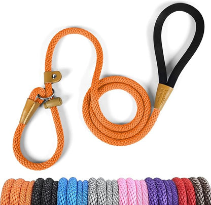 lynxking Dog Leash Slip Lead 5 6 8 FT Dog Training Leash Strong Heavy Duty Braided No Pull Training Lead Leashes