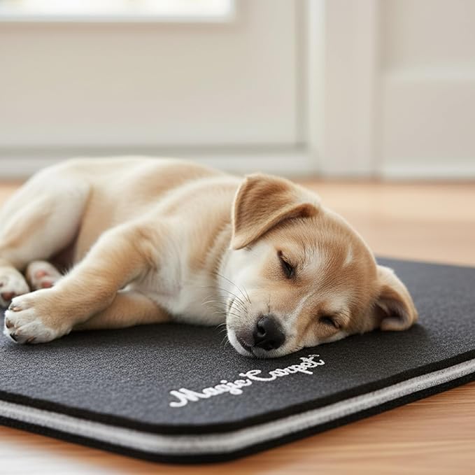 Magic Carpet™ Kennel Liner & Pet Feeding Mat (2-Pack) | 18″ × 11.75″ Each | Heavy-Duty Absorbent & Puncture-Resistant | Washable, Reusable, Eco-Friendly | Made in USA | Recycled Material