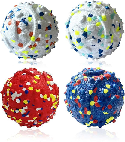 CAISHOW Dog Ball Squeak Toys (Bell Ball 4Pcs)