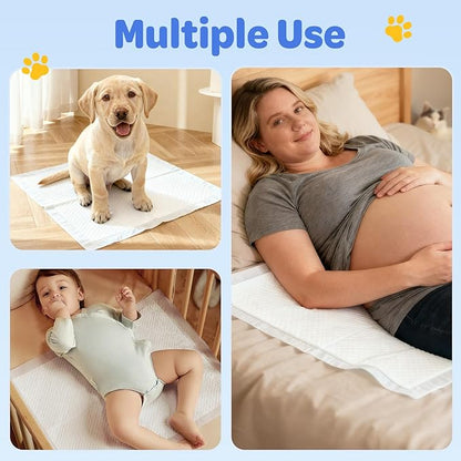 50 Count 28" x 34" Disposable Puppy Pads, Super Absorbent Dog Pee Pads with Anti-Slip Adhesive Tabs, Quick-Dry, Leak-Proof, Odor Control Training Pads for Dogs & Pets, X-Large