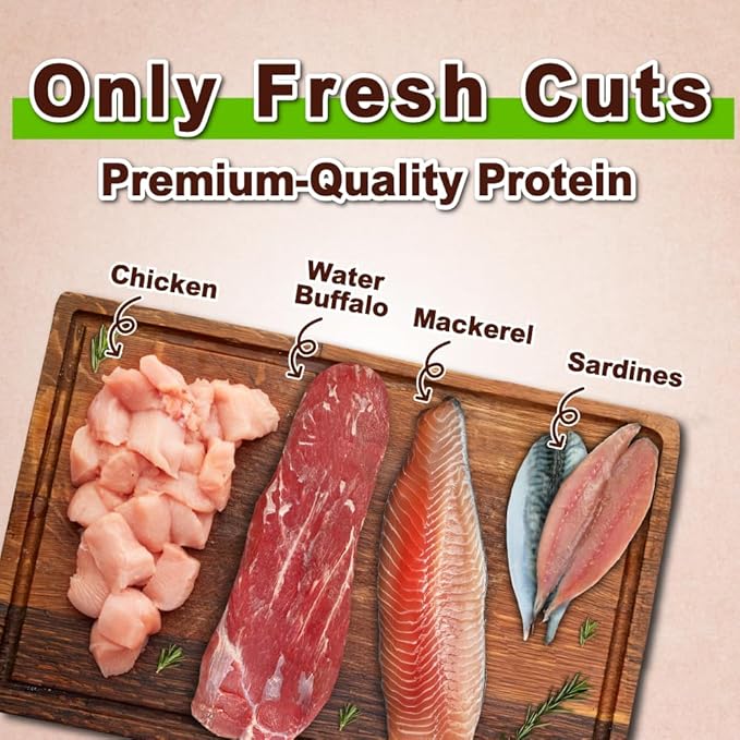 A Freschi srl Healthy Cats Treats, Snacks for Indoor Cats, Omega 3 for Skin and Coat, Training Treats with High Protein, All Natural, Grain Free, Buffalo & Chicken & Fish, Star Shape, 6 oz