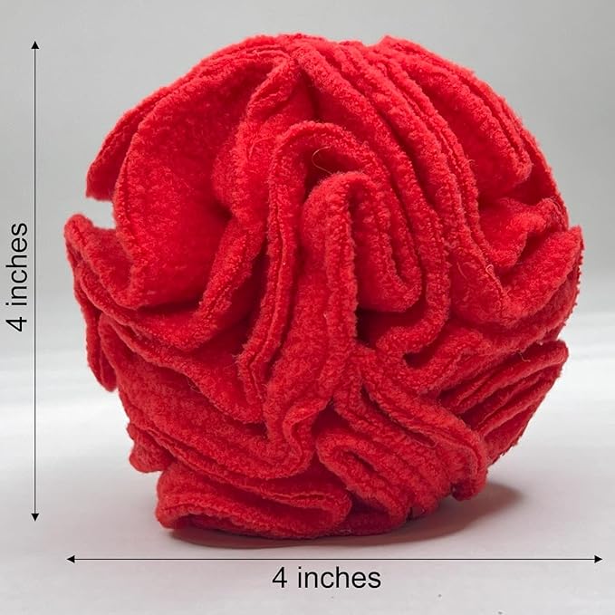 Glory To Dog Puppy and Small Breed Snuffle Interactive Foraging Dog Puzzle Ball Toy Red with Crinkle