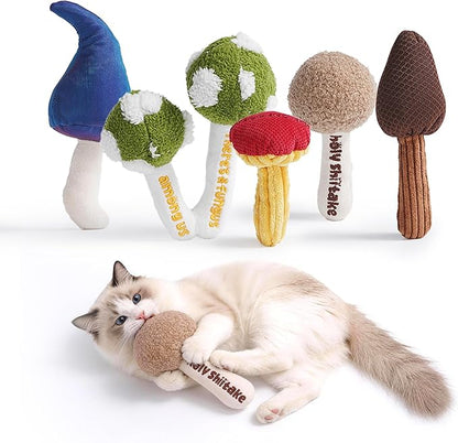 PURETOY Cat Toys for Indoor Cats, Catnip and Silvervine Chew Toys with Different Textures, Funny Slang Printed Kitten Toys for Teething, Cat Toys for Bored Indoor Adult Cats, Value Multi-Pack