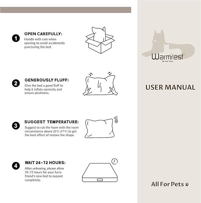 Warmrest Donut Dog Bed Medium Size Dog 36 Inch, Round Cat Beds for Small Medium Dogs and Cats with Washable Fluffy Faux Fur, Cute Comfort Pet Bed with Anti-Slip Bottom, Grey