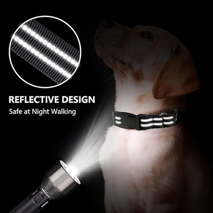 Hikiko Martingale Collar for Dogs Reflective Nylon Dog Collar with Quick Release Buckle Adjustable Training No Slip Dog Collar (X-Large, Black)
