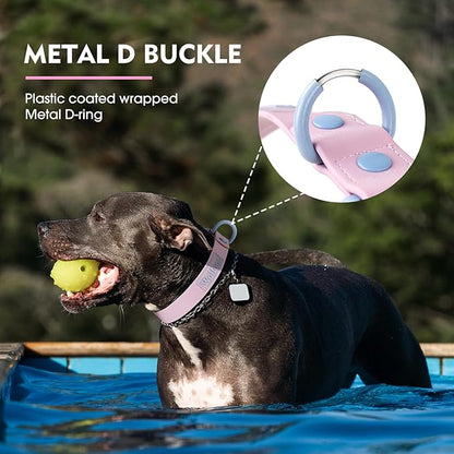 Wolfone Waterproof Dog Collar with Quick Release Buckle， Cute Adjustable Collar for Dogs Comfort Sturdy Durable Odor Proof Easy Care（Sweet Lilac 46-70cm）