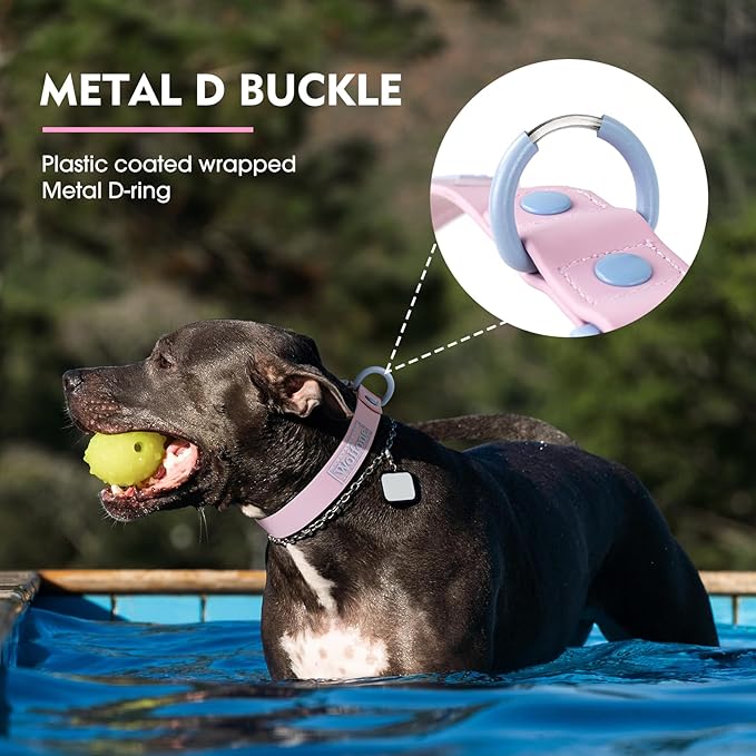 Wolfone Waterproof Dog Collar with Quick Release Buckle， Cute Adjustable Collar for Dogs Comfort Sturdy Durable Odor Proof Easy Care（Sweet Lilac 28-36cm）