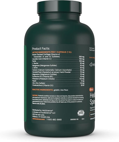VetriScience Healthy Spine & Disc Easy-Open Capsules, Back and Spinal Support Chondroitin and Taurine Supplement for Dogs, Perfect for Dachshunds, Corgis, Frenchies, Basset Hounds & More, 180 Count