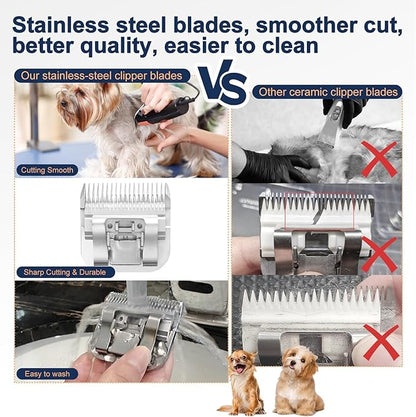 Clipper Blades Pet Grooming Clipper Replacement Blades Detachable Blade Compatible with andis/wahl/Oster Dog Clippers (2 * 10+30+4FC+5FC+7FC)