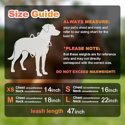 Dog Harness Medium Sized Dogs, Puppy Harness and Leash Set for Training, Running, Walking, Suitable for Small and Medium Dog Vest, Orange, S