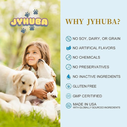 JYHUBA Hip & Joint Support for Dogs & Cats – Natural Joint Supplement with PEA, Glucosamine, MSM, Green Lipped Mussels – Promotes Mobility, Reduces Inflammation & Pain – Made in USA 2.5oz (72g)