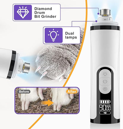 Pet Nail Grinder Quiet Professional Cats Cordless Clippers Cat Claw Care Cat Grooming Clippers Cat Grooming Supplies with Charging Cable Easy to Hold Safety Guard for Small Dogs Cats