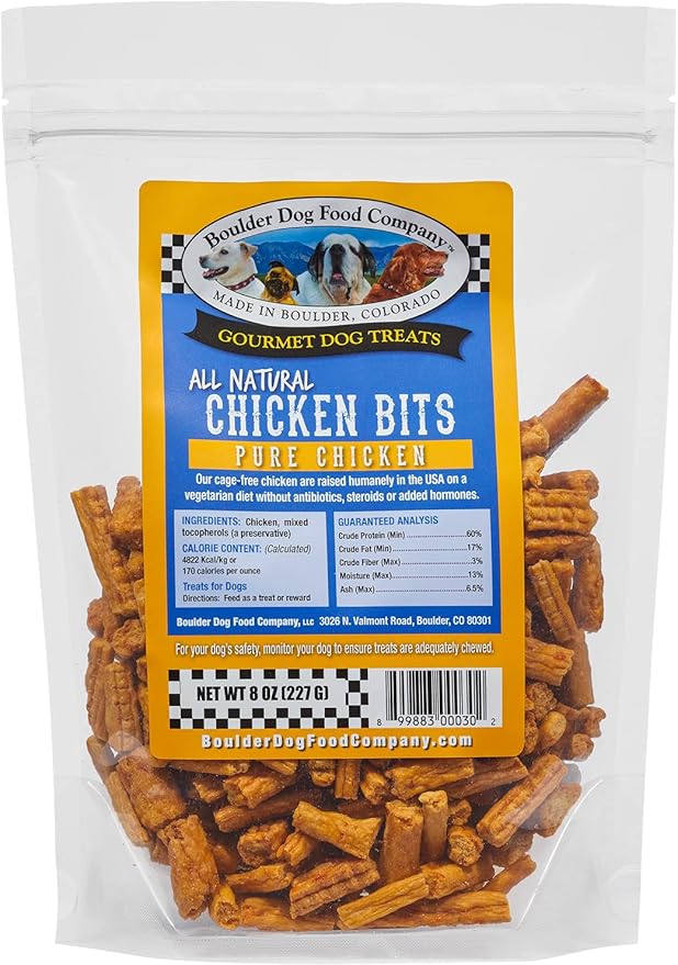 Boulder Dog Food Company All Natural Bits Dog Treats, 8 Ounces (Chicken Bits)