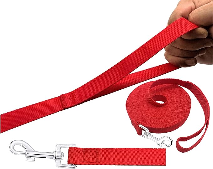 PETGOGO 15ft 20ft 30ft 40ft 50ft Long Dog/Puppy Lead Obedience Recall Training Dog Leashes for Small Medium Dogs Camping, Training, Play, or Backyard (15 FT, Red)