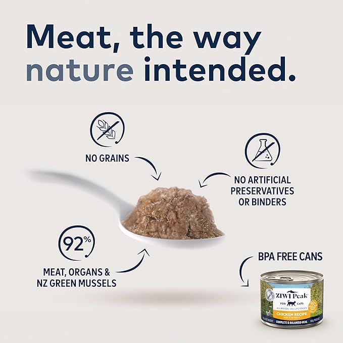 ZIWI Peak Wet Cat Food – All Natural, High Protein, Grain Free, Limited Ingredient, with Superfoods (Chicken, Case of 6, 3oz Cans)
