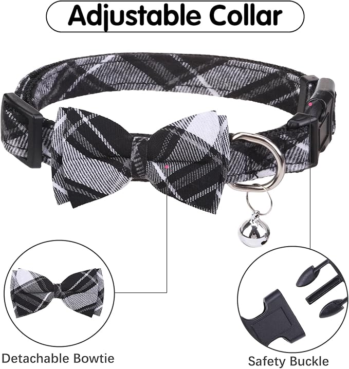 BINGPET Dog Harness Collar Leash Set,Adjustable No Pull Escape Proof Small Dog Harness,Classic Plaid Puppy Harness and Leash Set for Small Medium Large Dogs Training Easy Walk Running