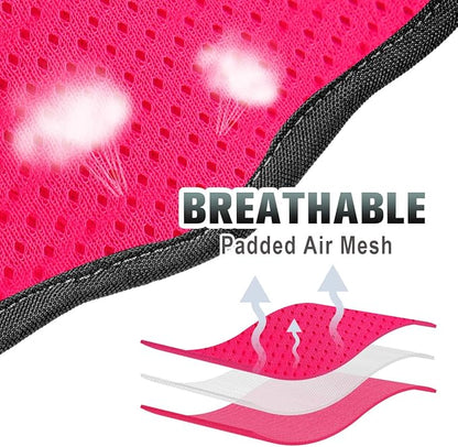 BARKBAY No Pull Dog Harness Large Reflective Dog Harness with Front Clip and Easy Control Handle for Walking Training Running with ID tag Pocket(Pink/Black,XL)