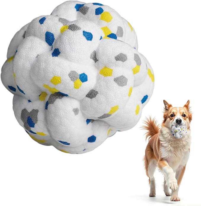 Moonorange Upgrade Dog Balls Interactive Toys for Aggressive Chewers, Indestructible Tennis Durable Bouncy for Fetch Game, Lightweight Floating, White