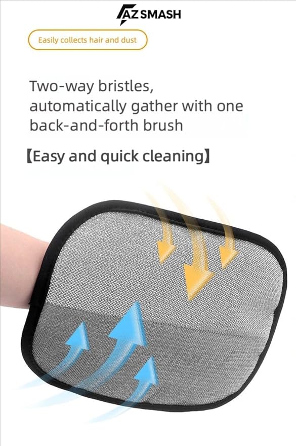 Pet Hair Removal Glove For Cats & Dogs, Upgraded Five Finger Design For Pet Hair Remover, Reusable Tool For Carpet, Sofa, Car Seat & Cloths by AZ SMASH