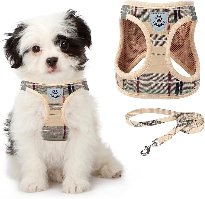 KOOLTAIL Dog Harness and Leash Set for Medium Large Dogs, Step in No Pull Soft Mesh Dog Harness Comfort Padded Pet Vest, Adjustable Reflective Easy Walking Puppy Cats Harnesses Training