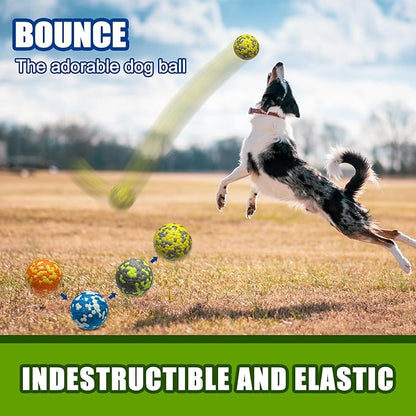 Dog Balls, Indestructible Tennis Balls for Dogs, Durable Bouncy Dog Toy Balls for Aggressive Chewers, Interactive Dog Toys for Fetch Game, Lightweight Floating Dog Toys