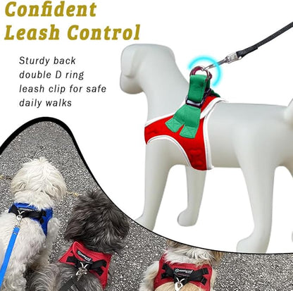 Comfort Fit Step-in Dog Harness All-Weather Dog & Puppy Harness Adjustable Extra Comfort Soft Padded No-Pull Vest for Small Medium Dogs Easy to Put On Secure Buckle Fit (Plush Both Side Velvet)
